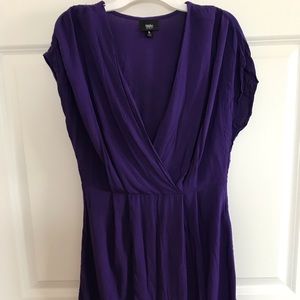 Royal purple wrap top sleeveless dress